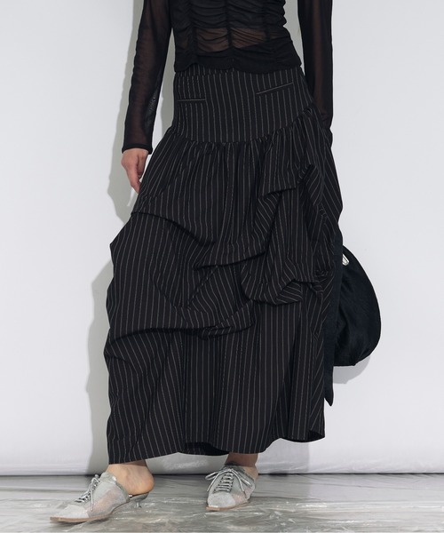 Ezick スカート Assorted Tuck ボリュームタックスカート/setup対応