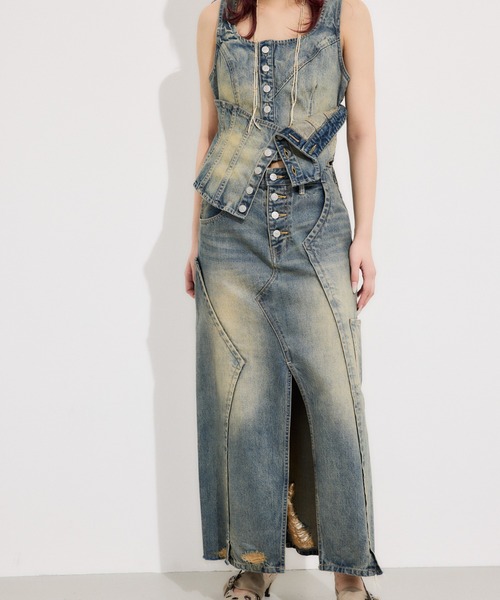 SLY キャミソール 「限定展開」LAYERED CORSET DENIM BUSTIER-C