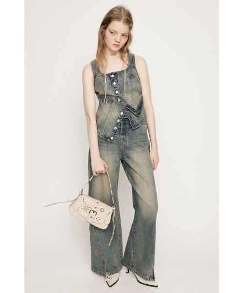 キャミソール 「2025AW」STUDS DENIM BUSTIER-B スタッズ デニム ビスチェ ビー 秋服 2025AW】STUDS DENIM BUSTIER-E スタッズ デニム ビスチェ イー