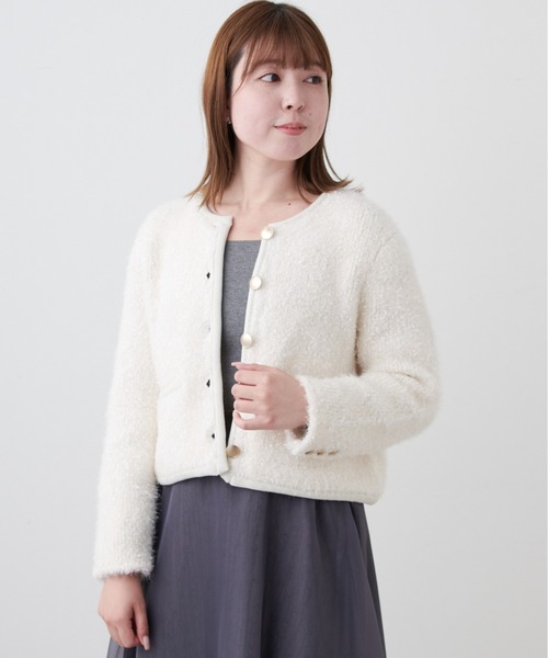 CELFORDセルフォード　ノーカラージャケット&トップスセット CELFORD（セルフォード） ノーカラージャケット FREE アイボリー