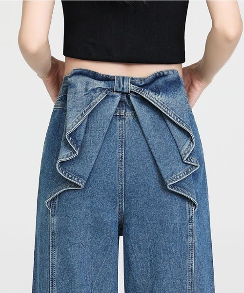 FAVORITO ジーンズ デニム デニムパンツ リボンタイデニムパンツ