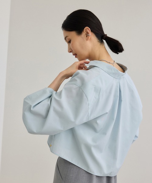ブラウス シャツ 「WEB・一部店舗限定」ライトタンブラークロップドシャツ/洗える レディース ROPE' ブラウス シャツ 「WEB・一部店舗限定」ライトタンブラー
