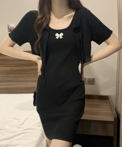 「NANEA」 ニットワンピース フリー ブラック レディース_画像3