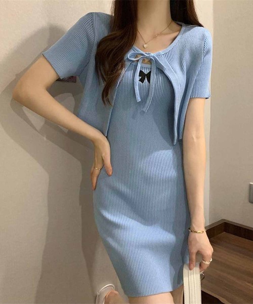 「NANEA」 ニットワンピース フリー ブラック レディース_画像7