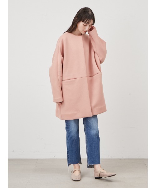 ミラオーウェン ウール コート ノーカラーコート　美品 Mila Owen（ミラオーウェン）の「シャツカーブノーカラーコート