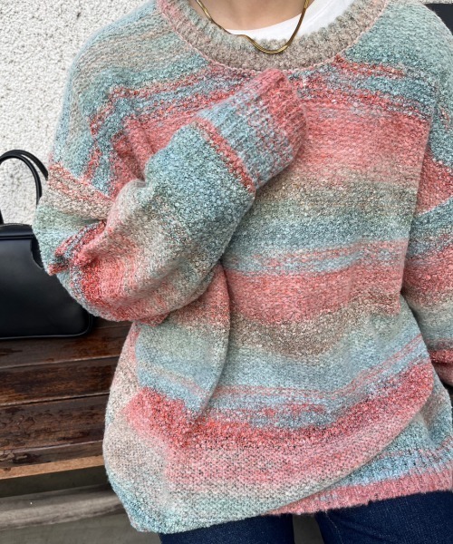 「nemne store」 ニットカーディガン SMALL グレー レディース_画像4