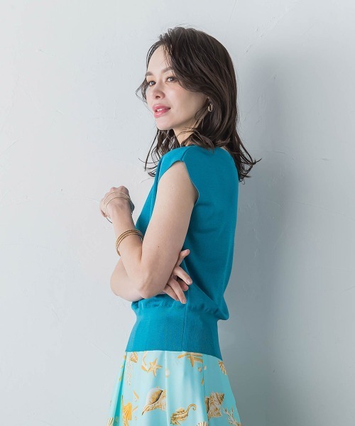 Viaggio Blu M size ホワイト Viaggio Blu 「Viaggio Blu」 ノースリーブニット M ホワイト