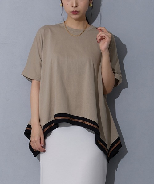 tシャツ ハンカチヘムTシャツ レディース