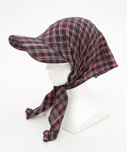 キャップ 帽子 an meets zakka チェックスカーフキャップ レディース