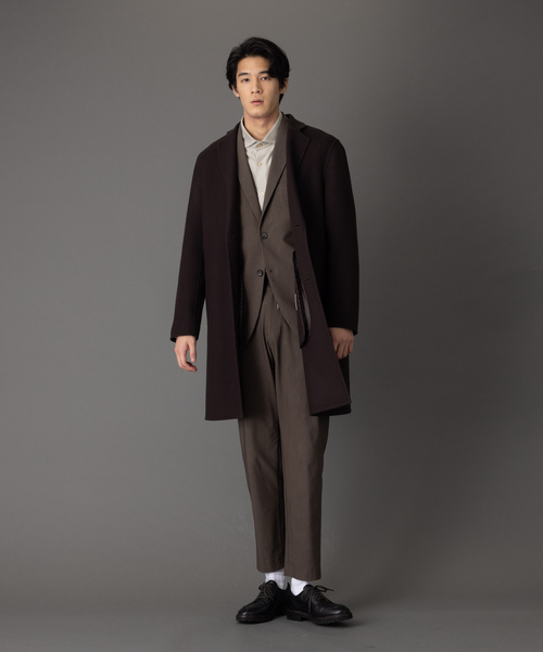 「ABAHOUSE」 チェスターコート 44 ブルー メンズ_画像6