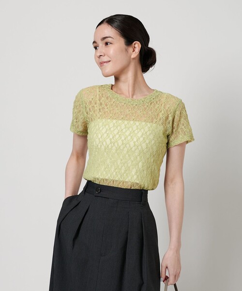 BEAUTY&YOUTH フラワーレースプルオーバー BEAUTY＆YOUTH UNITED ARROWS tシャツ フラワーレース ショート