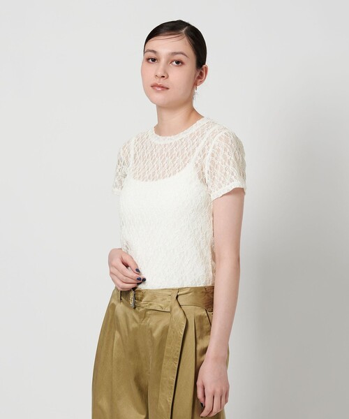 BEAUTY＆YOUTH UNITED ARROWS tシャツ フラワーレース ショート