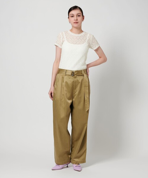 【新品】レース ショートスリーブ プルオーバー BEAUTY&YOUTH BEAUTY&YOUTH UNITED ARROWS｜フラワーレース ショートスリーブ