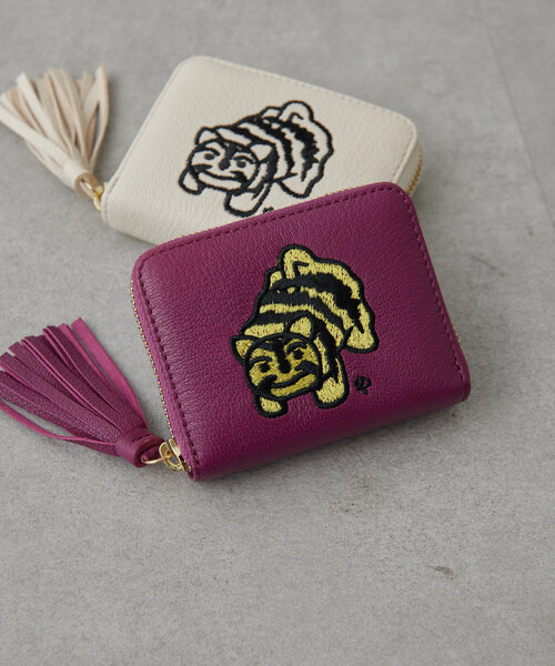虎屋ういろ×perche(ペルケ)×ear papillonner 財布 perche(ペルケ) / 虎屋ういろ/がま口/2つ折り財布/山羊革/BLK
