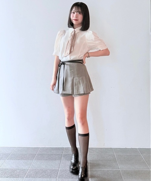 【nagonstans】 レイヤードプリーツスカート nagonstans（ナゴンスタンス）の「ストレッチトロ レイヤード