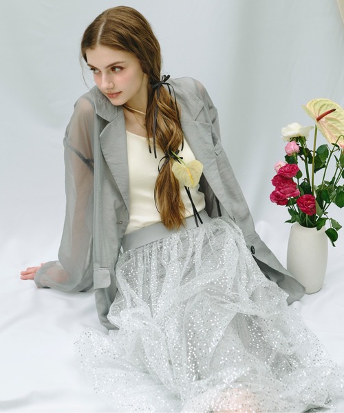loin nuit スカート spangle tulle random skirt / スパンコール