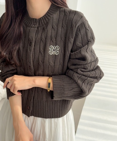 黒猫です！新品！定価六万！★Milly ミリー カーディガン ニット mikuさんコラボ ]【キッズ】金ボタンシャギーニットカーディガン