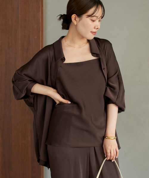 Plage Linen Dolman シャツ plage ブラウス シャツ dull satin dolman レディース
