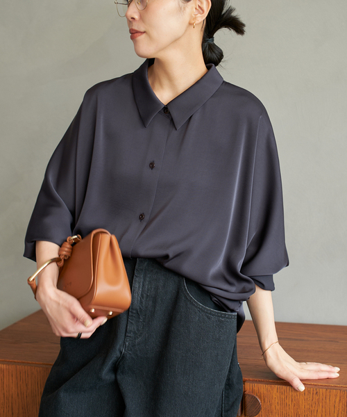 plage（プラージュ） ブラウス シャツ dull satin dolman ブラウス