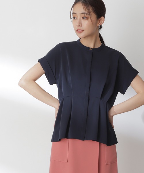 「N.（N. Natural Beauty Basic）」 半袖ブラウス MEDIUM ネイビー レディース