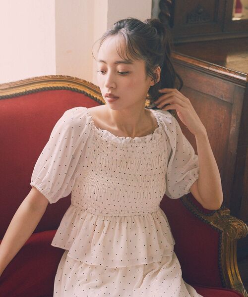 earth music&ecology ブラウス シャツ SET2点フロッキードット