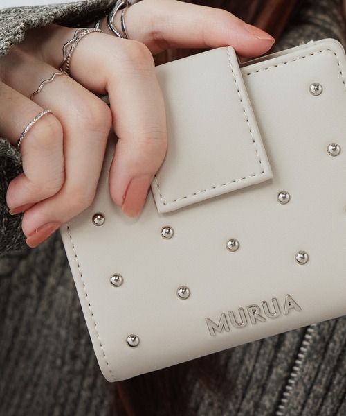 MURUA（ムルーア） 財布 二つ折り財布 MR-W1373 スタッズ レディース