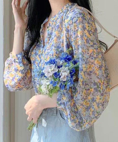 「Amulet」 長袖ブラウス X-LARGE オレンジ レディース