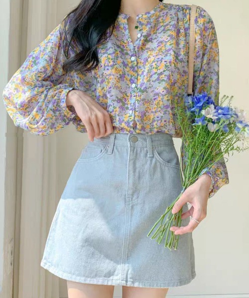「Amulet」 長袖ブラウス X-LARGE オレンジ レディース