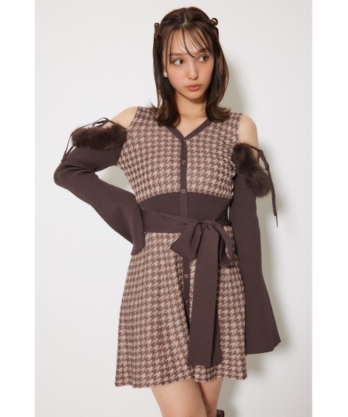 rienda（リエンダ） ワンピース many wayフェイクファージャガードミニ