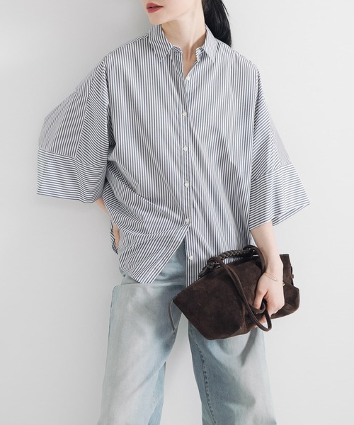 ブラウス シャツ ハーフスリーブシャツ レディース