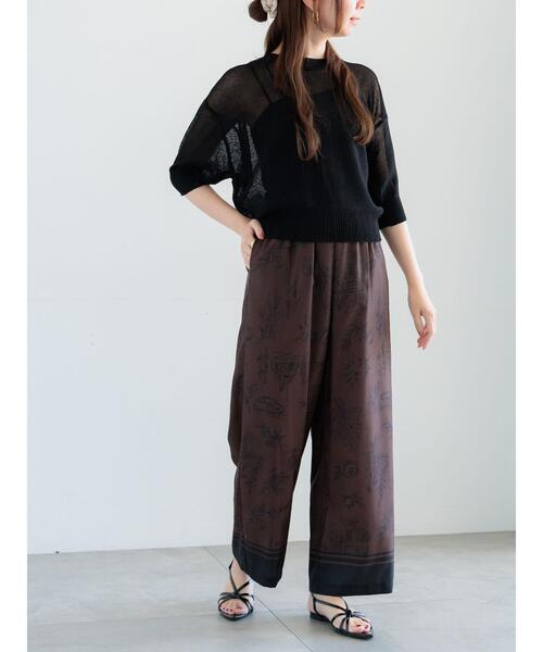 Te chichi ニット セーター ペーパータッチヤーン2WAYメッシュ