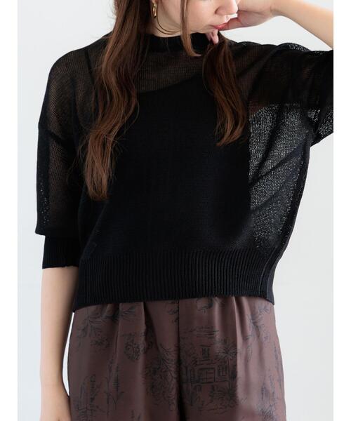 Te chichi ニット セーター ペーパータッチヤーン2WAYメッシュ