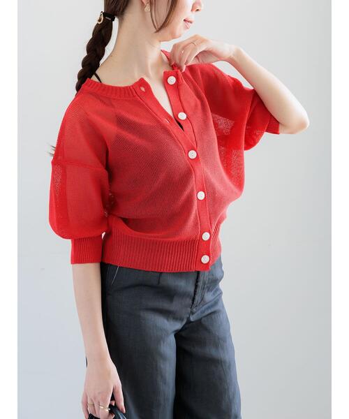 Te chichi ニット セーター ペーパータッチヤーン2WAYメッシュ