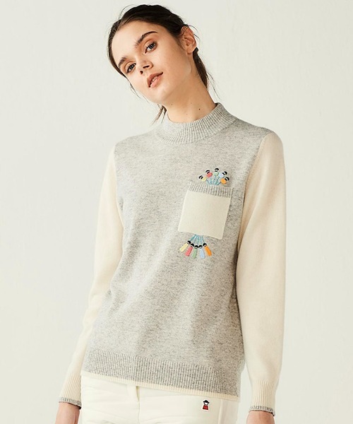 PICONE カシミヤ 100％ ピッコーネ プルオーバー セーター サイズ Picone CLUB（ピッコーネクラブ） ニット セーター カシミヤ100％配色