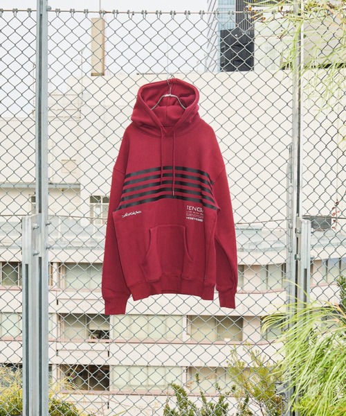 TENGA（テンガ） パーカー Tenga x Y.E.S Stripe Hoodie Red メンズ