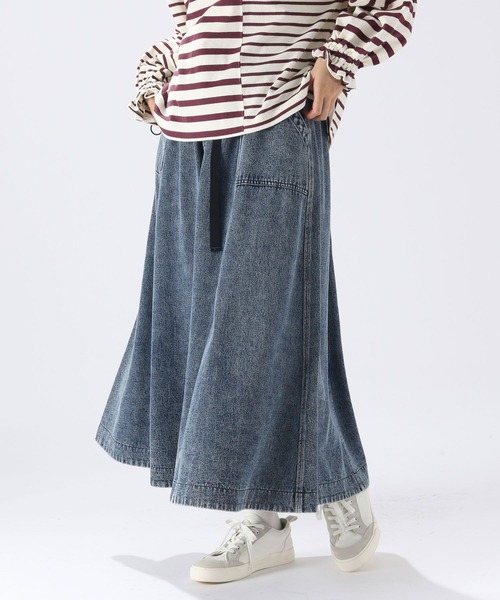 niko and…（ニコアンド） デニムスカート LARGE ブルー レディース
