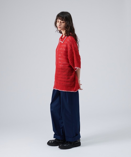 「ONCILY」 半袖ポロシャツ LARGE レッド メンズ_画像6