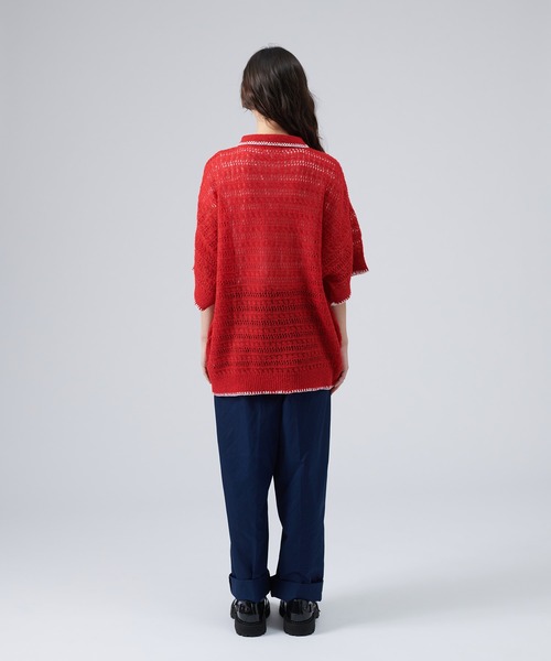 「ONCILY」 半袖ポロシャツ LARGE レッド メンズ_画像8