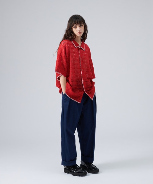 「ONCILY」 半袖ポロシャツ LARGE レッド メンズ_画像9