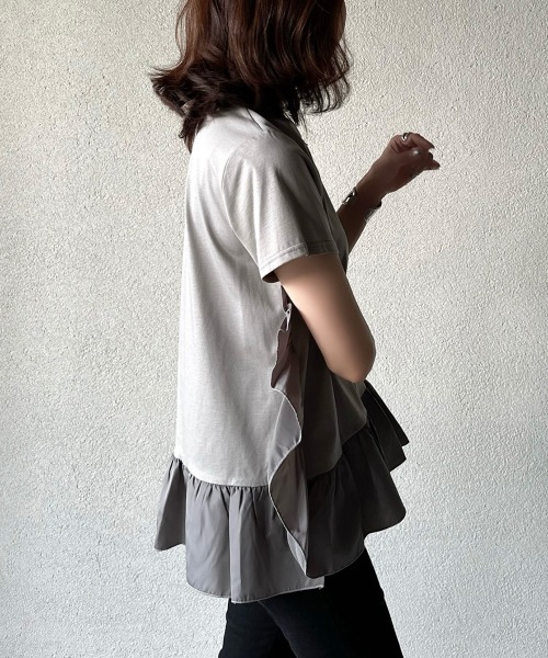 DOUBLE STANDARD CLOTHING tシャツ フリルデザインカットソー