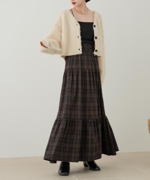 hinari（ヒナリ） スカート シャーリングティアードスカート