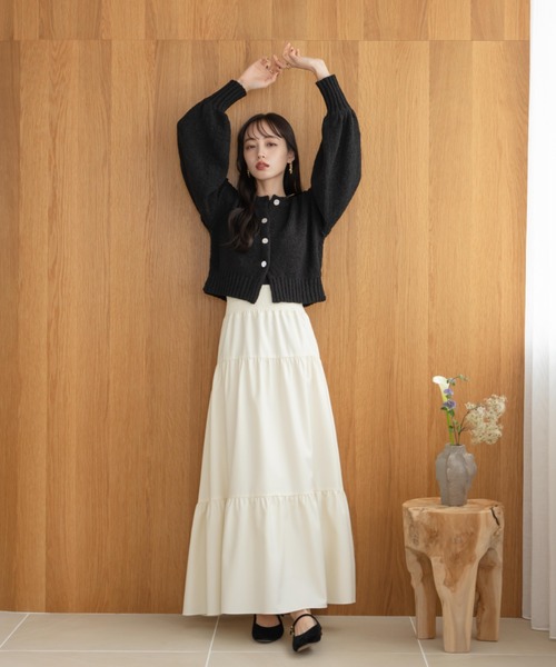 シャーリングティアードスカート　hinari hinari（ヒナリ） スカート シャーリングティアードスカート