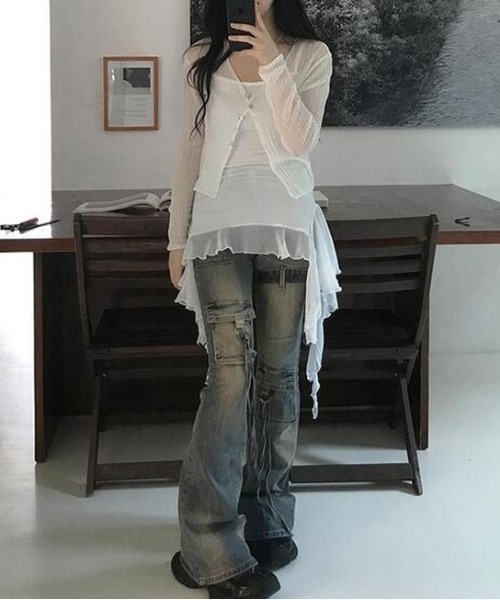 gossip!ロサンゼルス ジーンズ デニム デニムパンツ Y2K ベルテッド