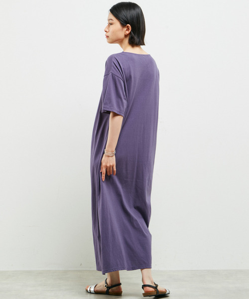 「MELROSE claire」 半袖ワンピース FREE パープル レディース_画像7