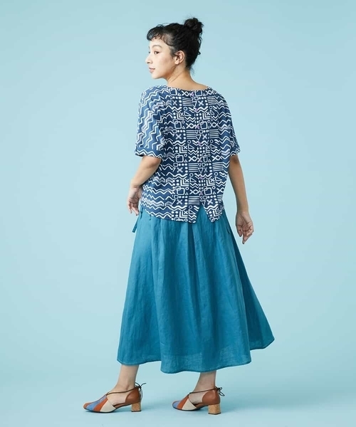 「Jocomomola」 フレアスカート 40 ブルー レディース_画像4