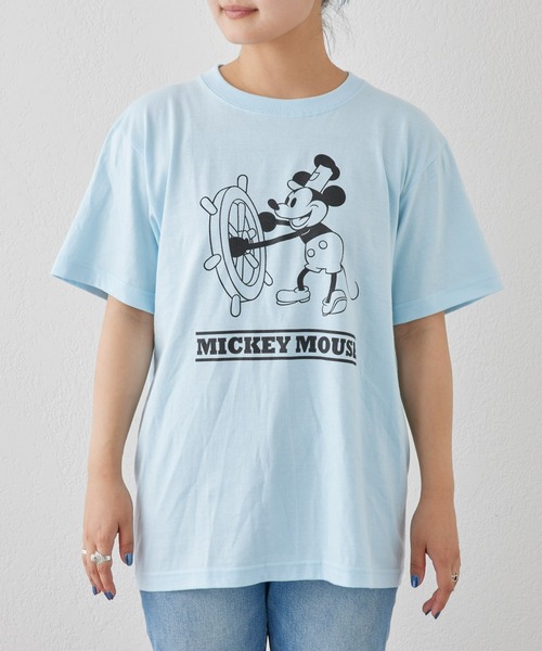 「MICKEY MOUSE」 半袖Tシャツ M グレー レディース_画像3