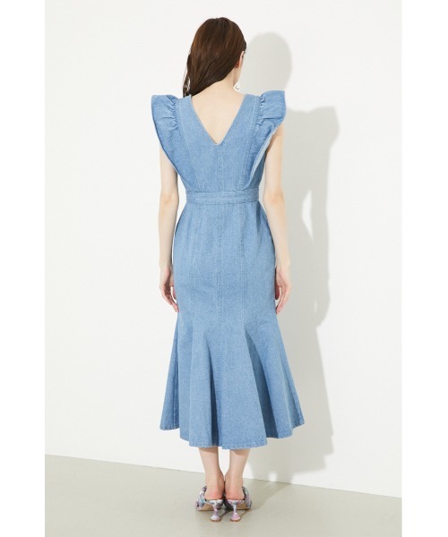 「rienda」 ノースリーブワンピース MEDIUM ライトブルー レディース_画像6