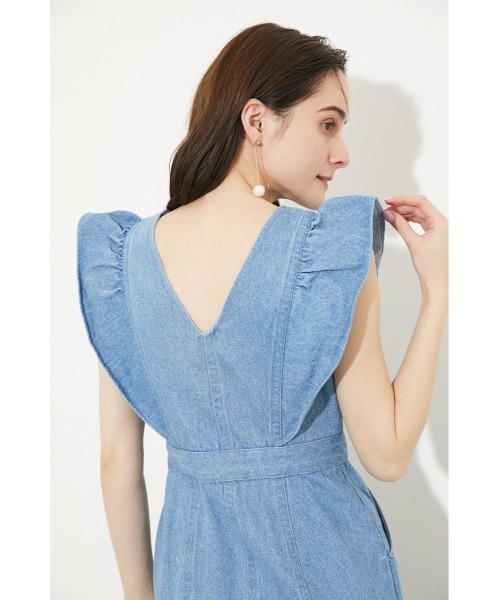 「rienda」 ノースリーブワンピース MEDIUM ライトブルー レディース_画像8