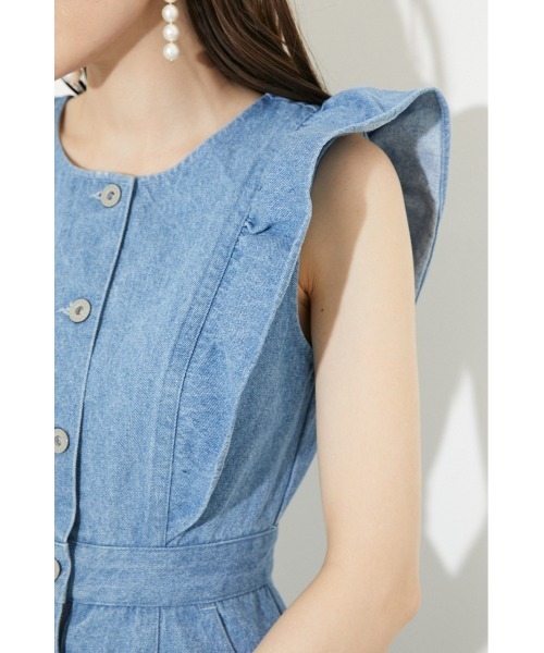 「rienda」 ノースリーブワンピース MEDIUM ライトブルー レディース_画像9