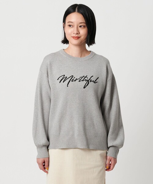 A DAY IN THE LIFE ニット セーター ダブルジャガード ロゴニット